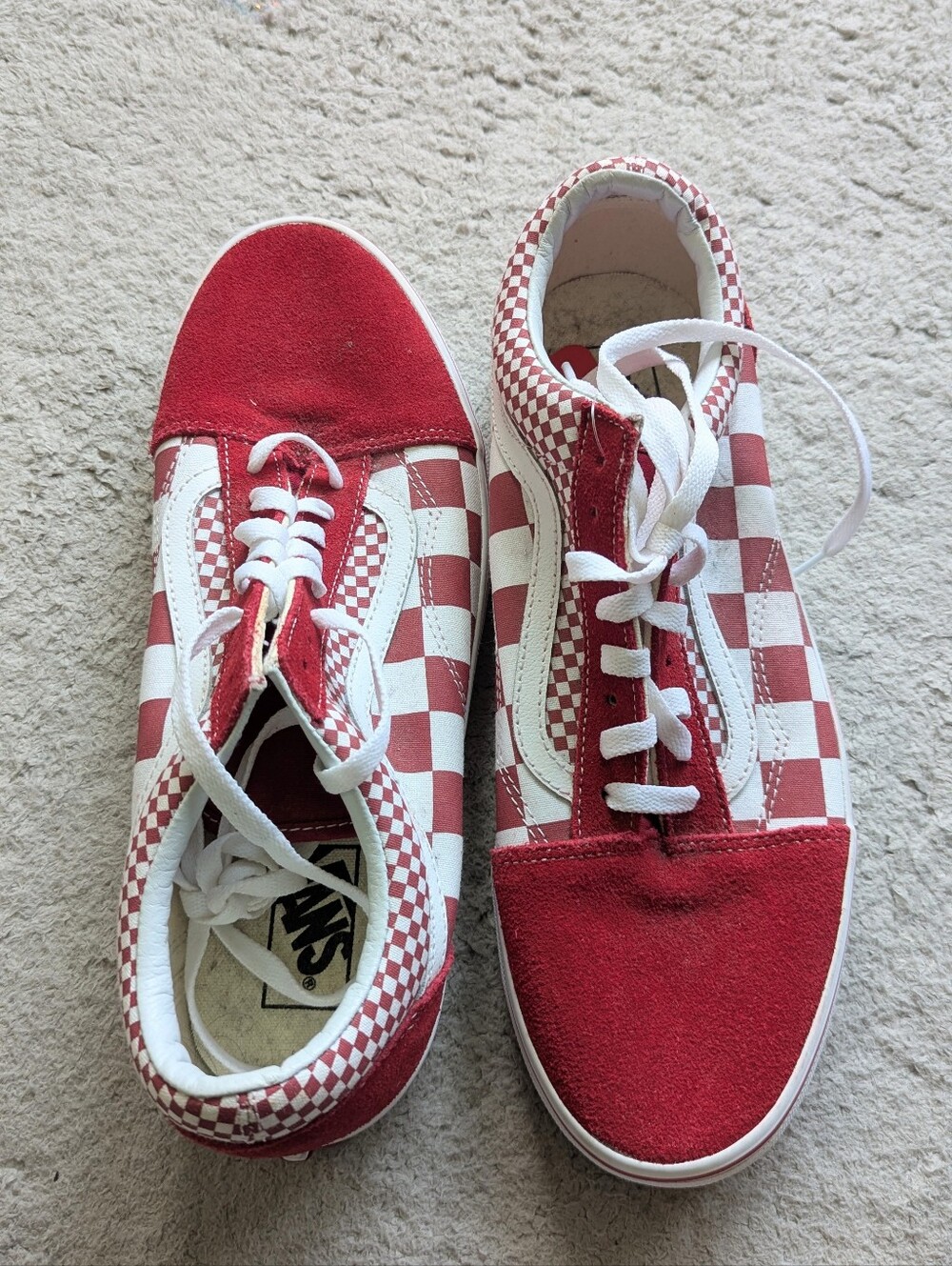 NWT Vans Mens 11.5 Red Checkerboard Old Skool Suede Sneakers
